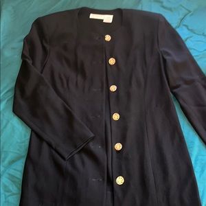 Liz Claiborne Long Blazer with Gold Button Detail